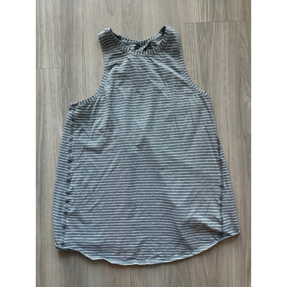 Lululemon All Tied‎ Up Tank Gray/White Stripe size 4 - Picture 1 of 2